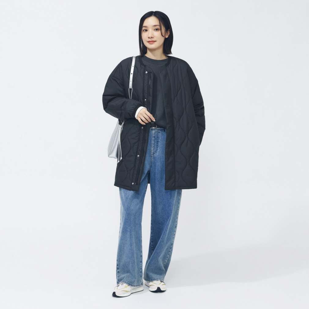 アディダス レディース 中綿ジャケット 中わた入りキルティング ルーズ