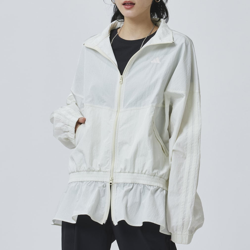 adidas ホワイト ジップアップジャケット アディダス レディース PRISM COLLECTION ウーブントラックトップ