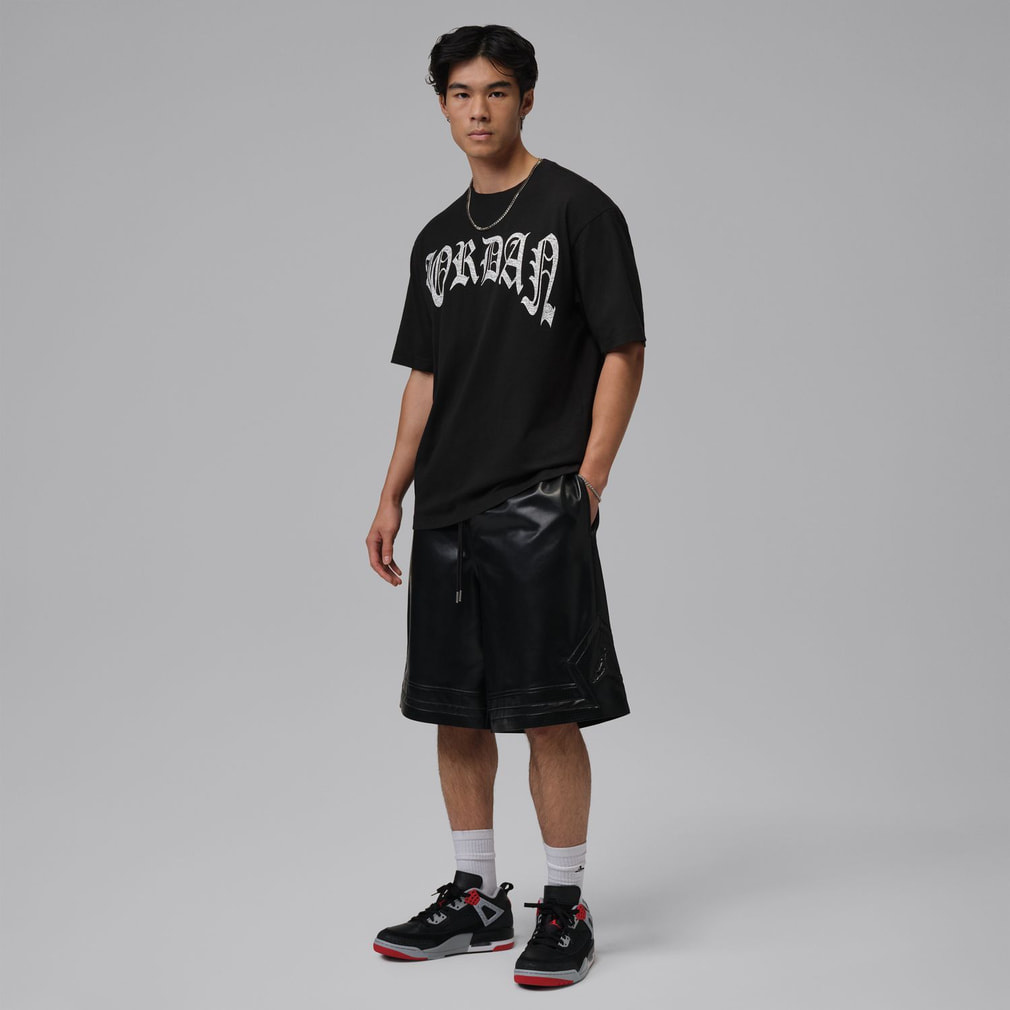 エアジョーダン ノースリーブシャツ&ショートパンツセット M ブラックホワイト ジョーダン メンズ 半袖 Tシャツ BRK S GOTHIC 85 S/S クルー IO0019