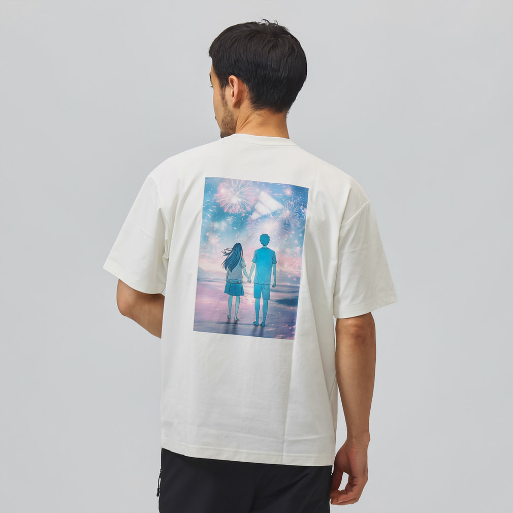 アディダス メンズ 半袖 Tシャツ EMO COOL HANABI グラフィックTシャツ