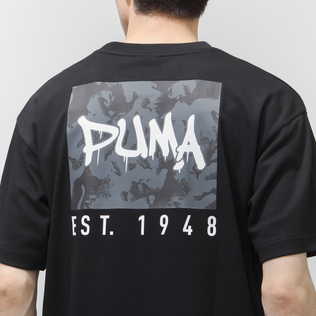 プーマ メンズ 半袖 Tシャツ ESS ELEVATED MX SS カモ BK PT Tシャツ