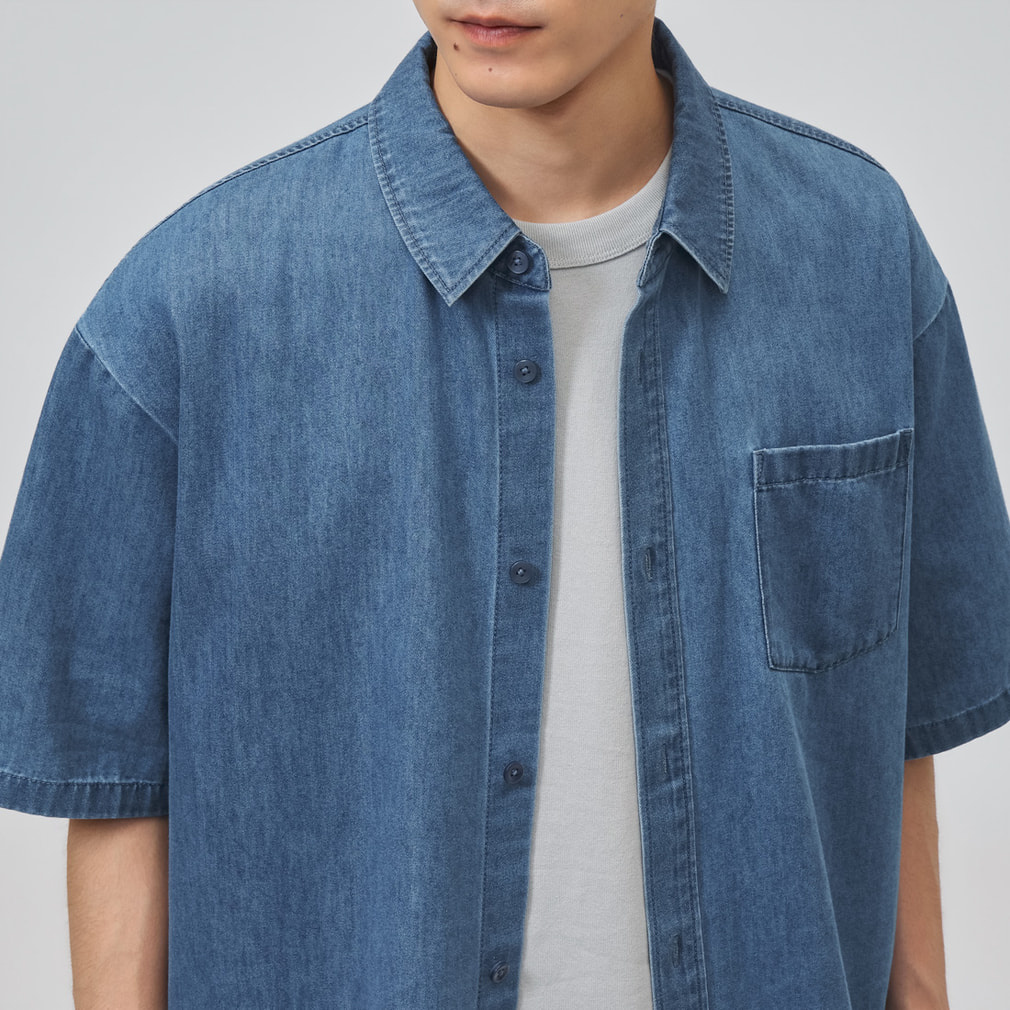 アディダス メンズ 半袖 シャツ M COOL DENIM S/S シャツ AP NEE70