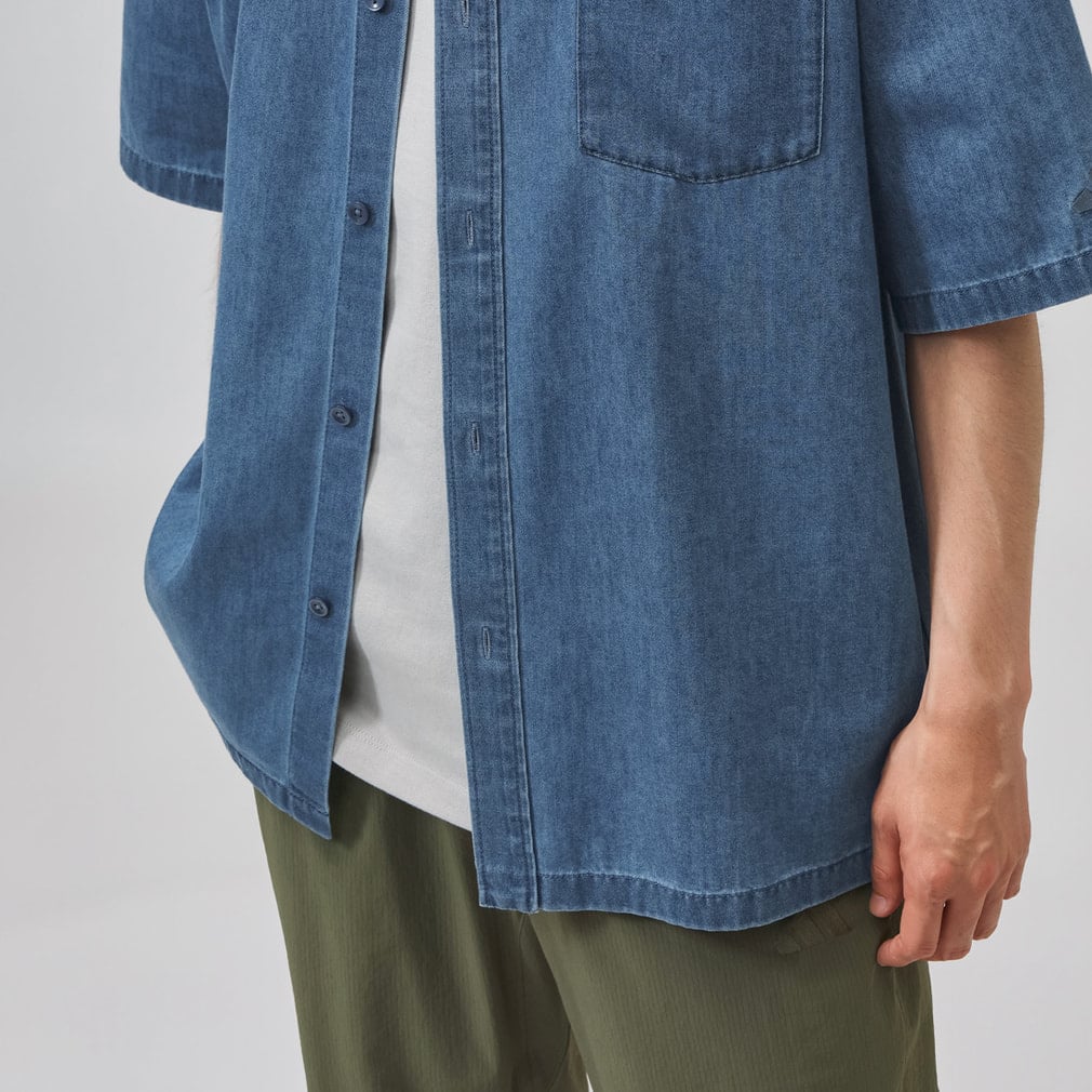 アディダス メンズ 半袖 シャツ M COOL DENIM S/S シャツ AP NEE70