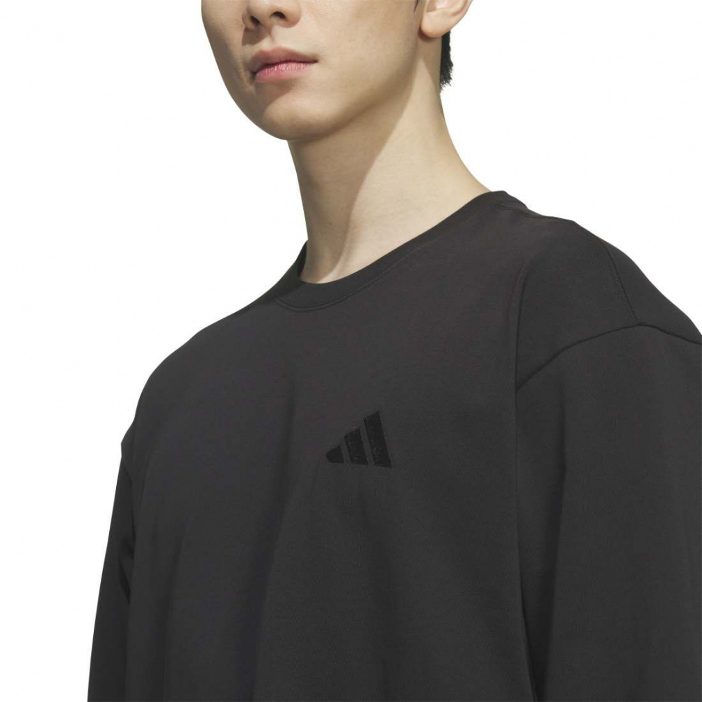 アディダス メンズ 長袖Tシャツ ルーズフィットデニムルック ツイル