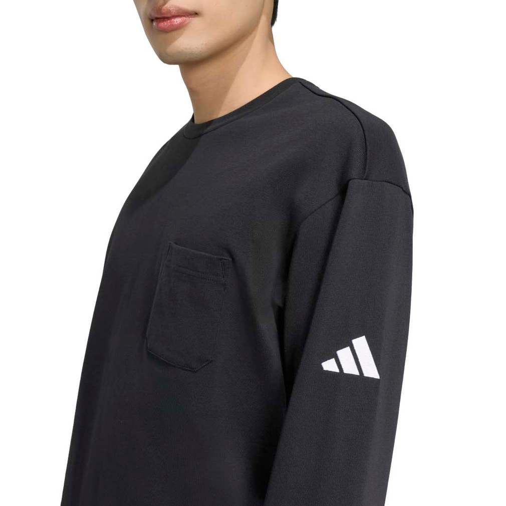 アディダス メンズ 長袖 Tシャツ マストハブ ルーズフィット ポケット