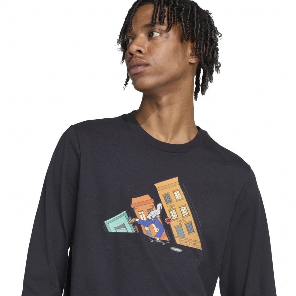 アディダス メンズ 長袖 Tシャツ ドゥードゥルハントスケート長袖