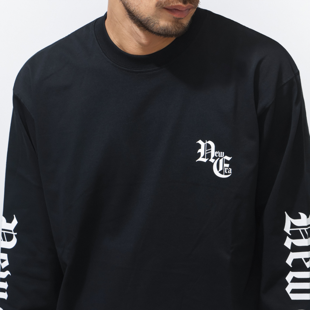 ニューエラ メンズ 長袖 Tシャツ LS CT TEE OLD ENGLISH BLK 14856735