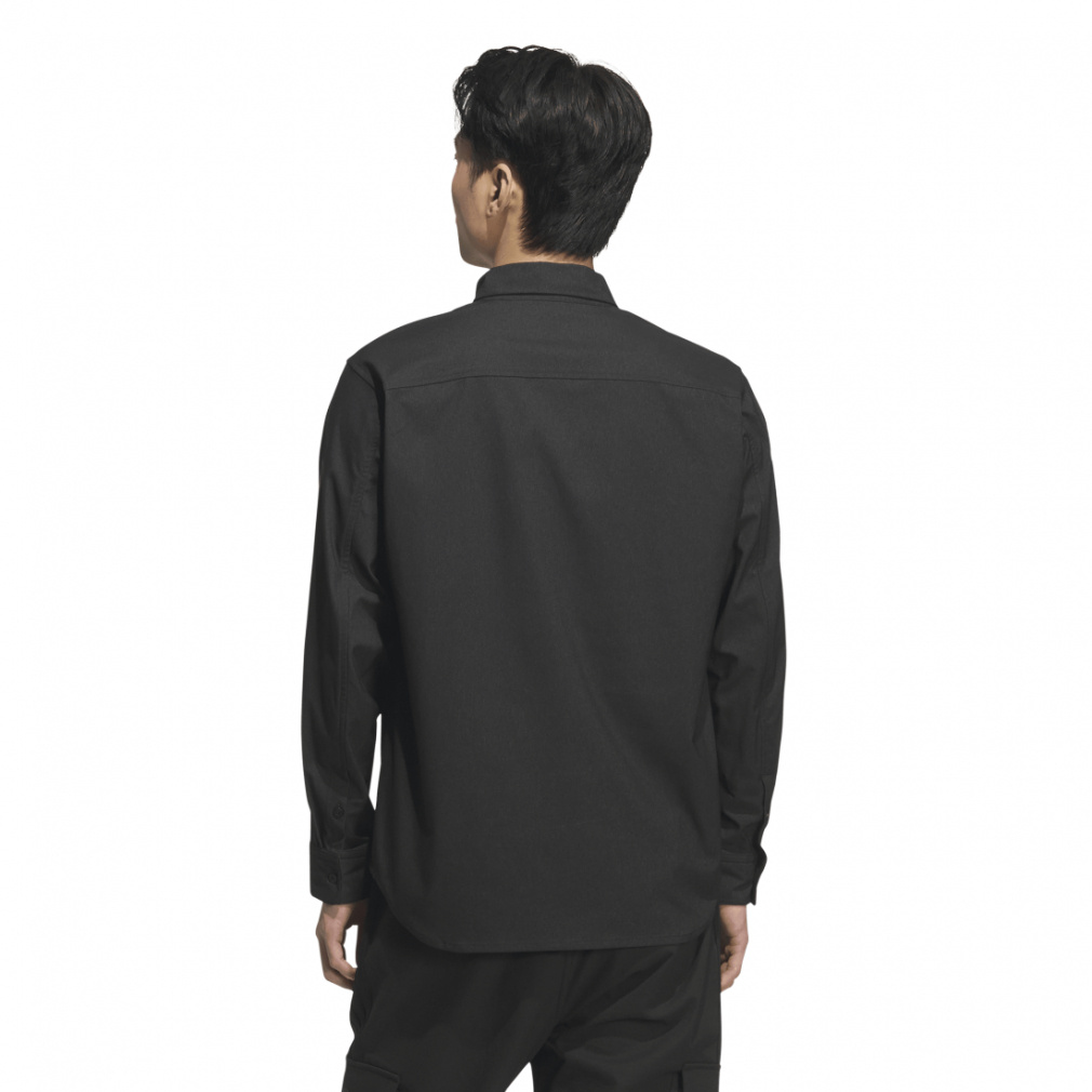 アディダス メンズ 長袖 シャツ レギュラーフィット デニム ボタン