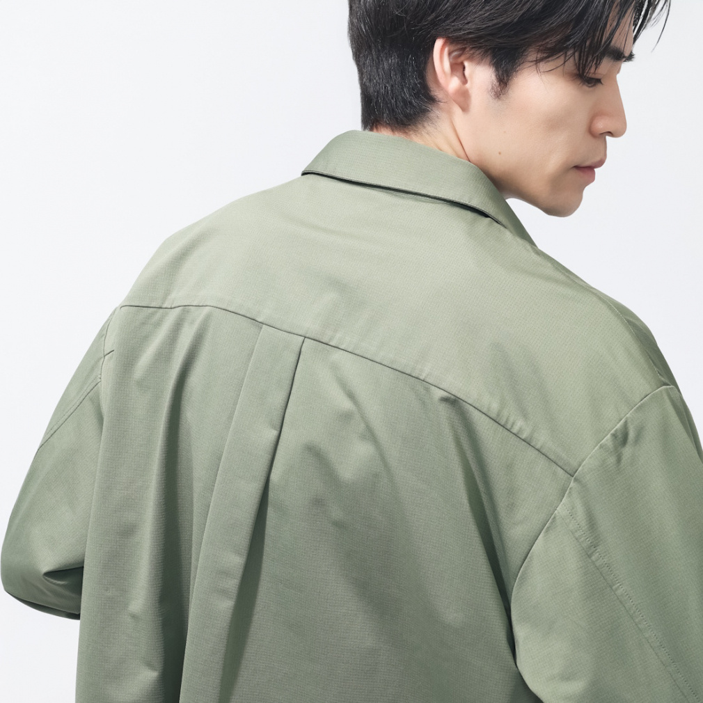 マメクロコウチ 薄緑 長袖シャツ ニューバランス THE CITY メンズ 長袖 シャツ ロングスリーブメッシュ