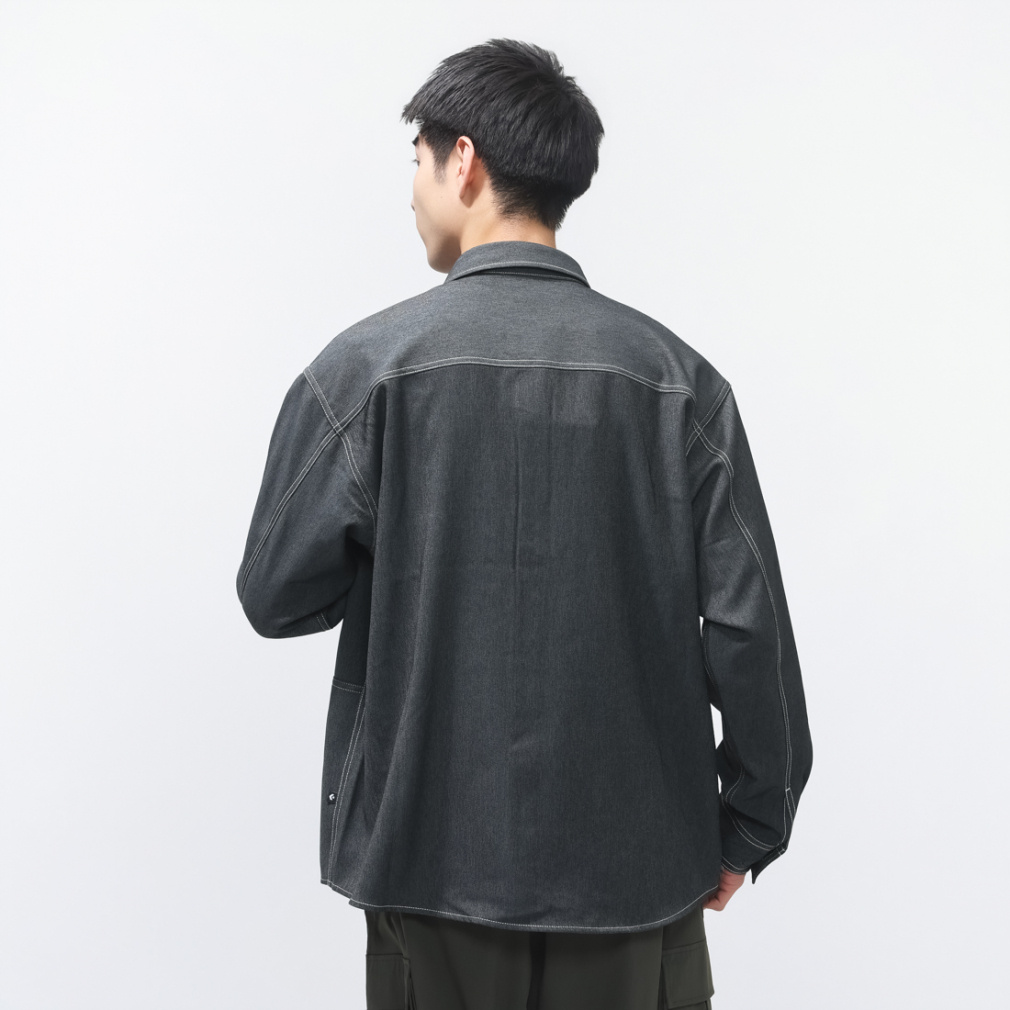 コンバース メンズ 長袖 シャツ SYNTHETIC DENIM SHIRT M