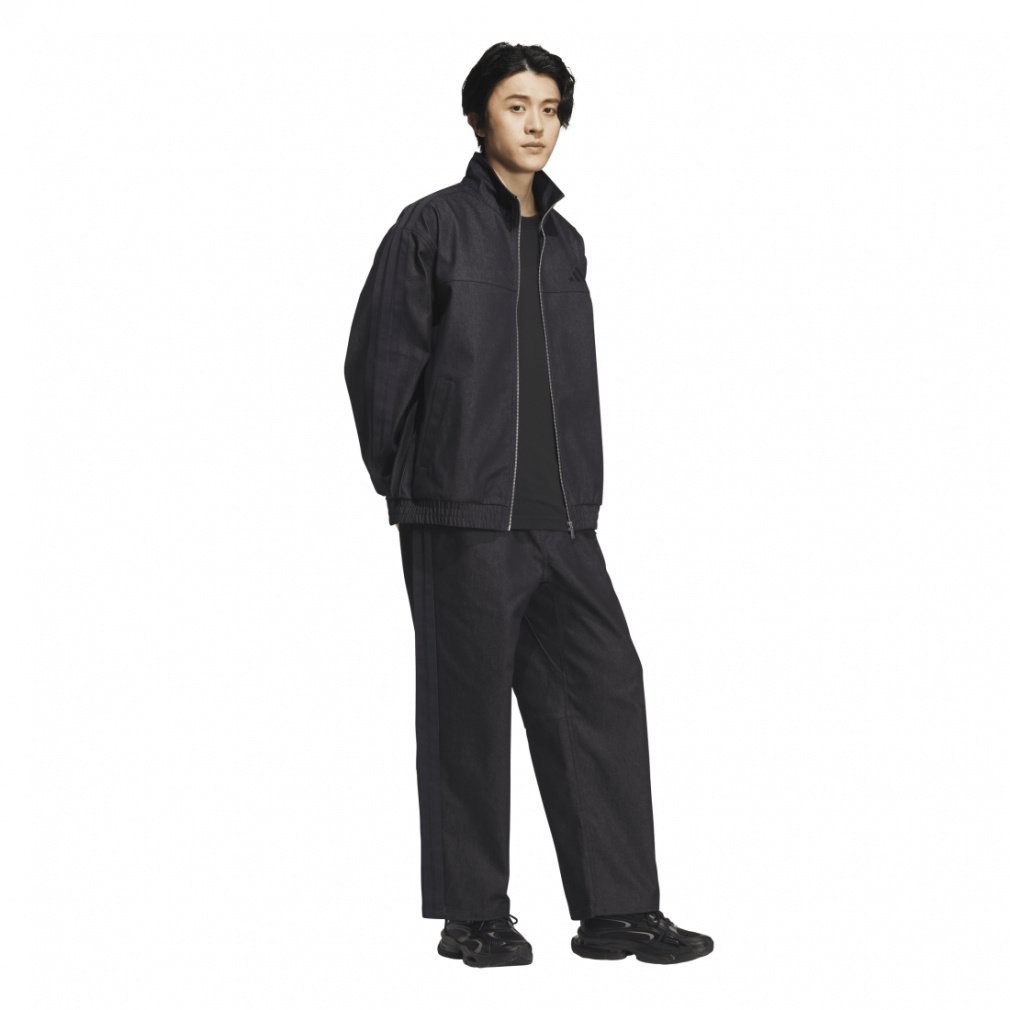 新品⭐️タグ付き ❤️Lサイズ ANEW メンズ トップス　ブラック人気セットアップ アディダス メンズ ウェア レギュラーフィット デニム トラックトップ