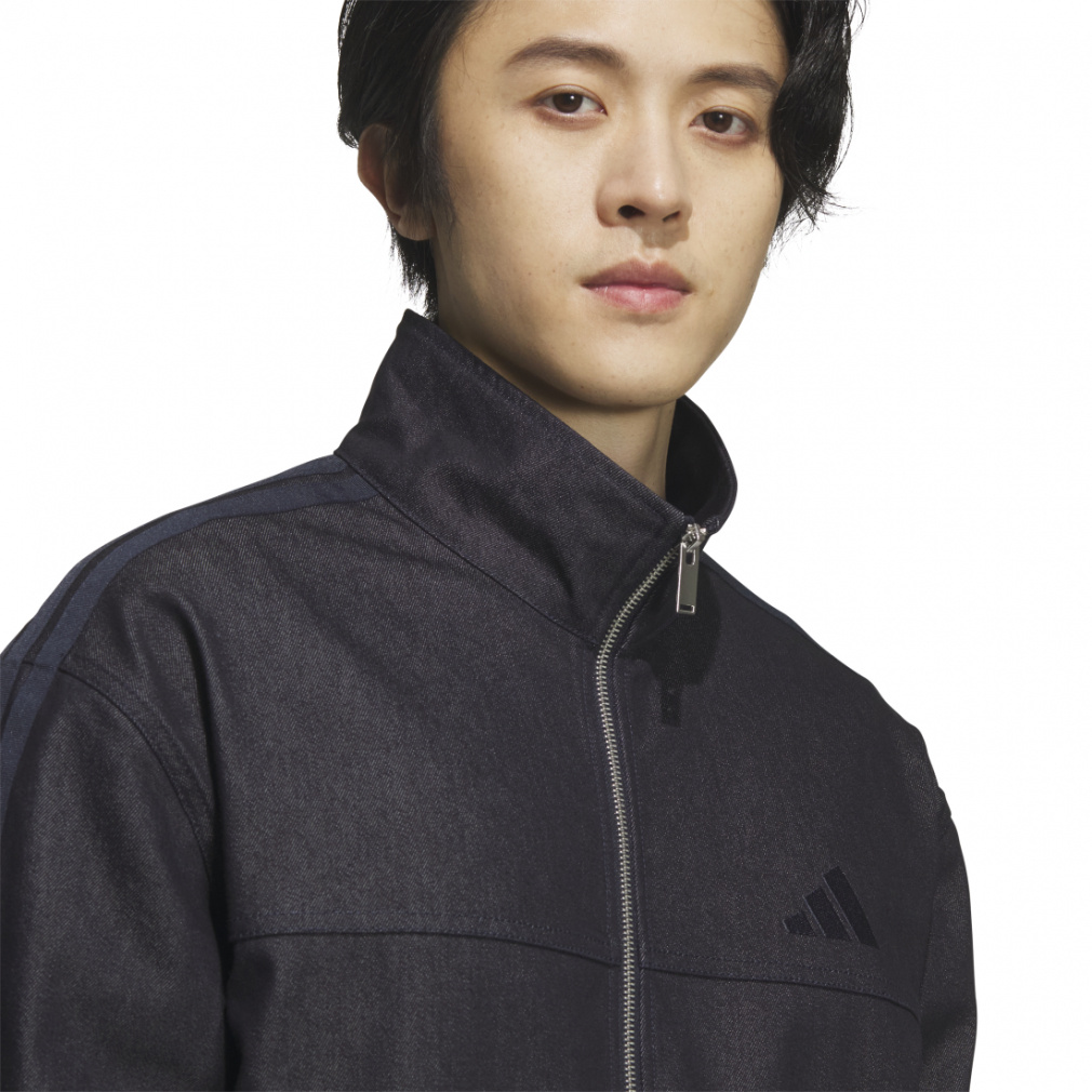 アディダス メンズ ウェア レギュラーフィット デニム トラックトップ