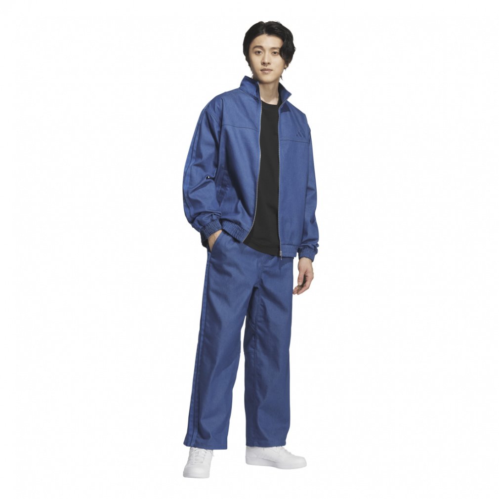 アディダス メンズ ロングパンツ ルーズフィット デニム フルレングス