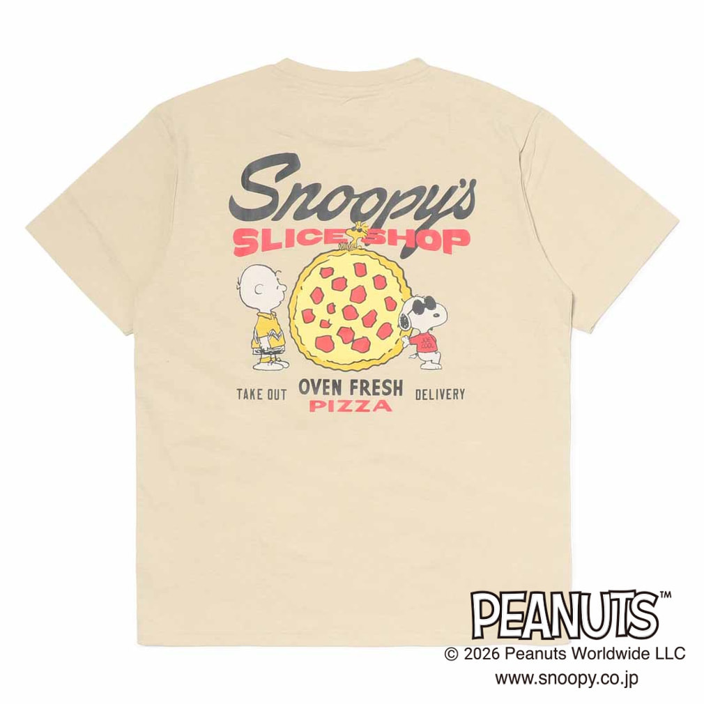 ピーナッツ スヌーピー メンズ 半袖 Tシャツ グラフィックTシャツ ピザ
