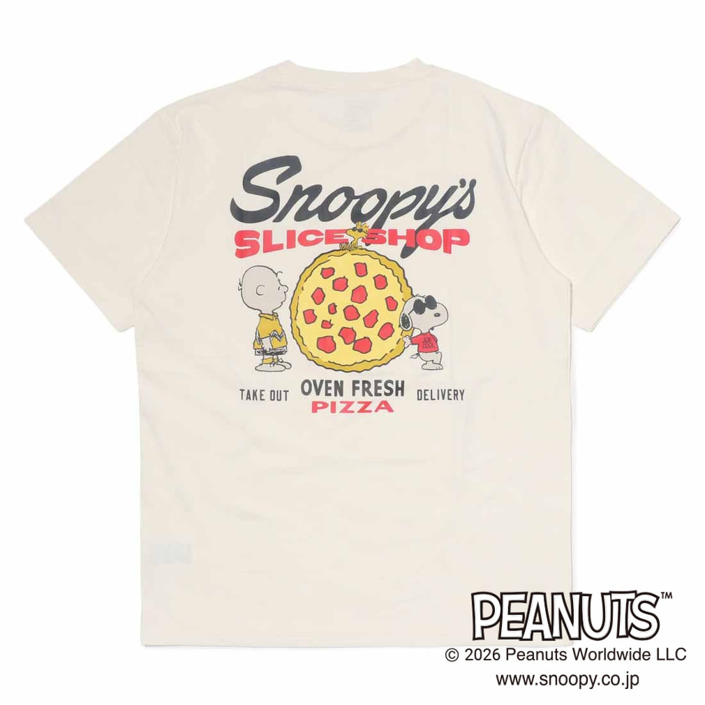 ピーナッツ スヌーピー メンズ 半袖 Tシャツ グラフィックTシャツ ピザ