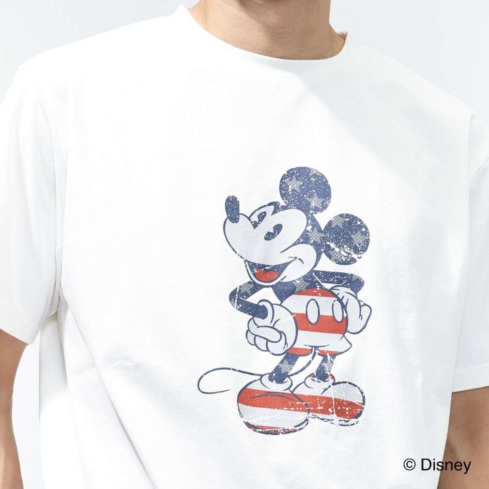 ディズニー メンズ 半袖 Tシャツ UVカットドライグラフィックTシャツ