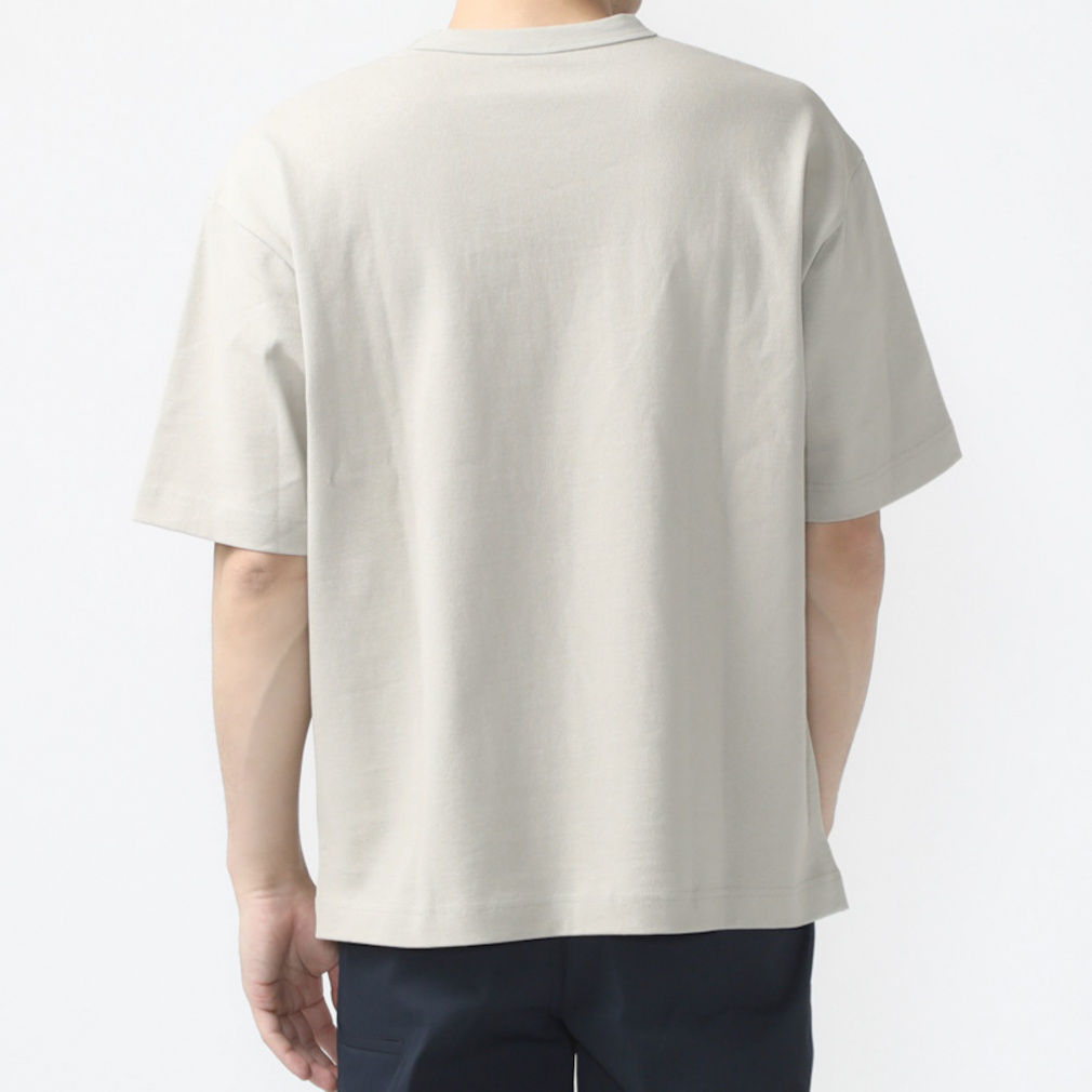 ダウ90000 tシャツ　Lサイズ EVANE] エバン オーバーサイズ コットン ストレッチ SILVER ロゴ