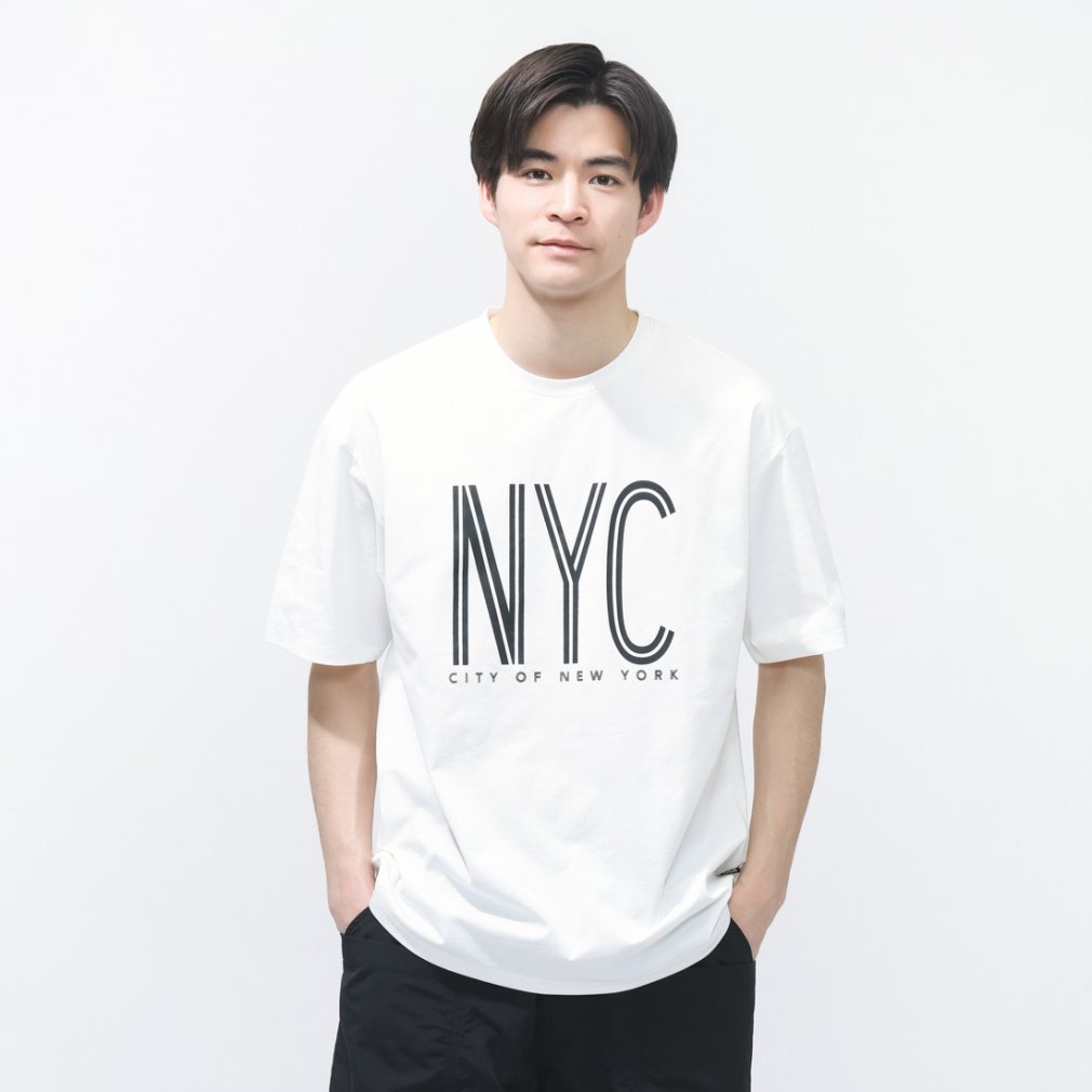ティゴラ メンズ 半袖 Tシャツ UVカットTシャツ NYCセンターロゴ TRNYC