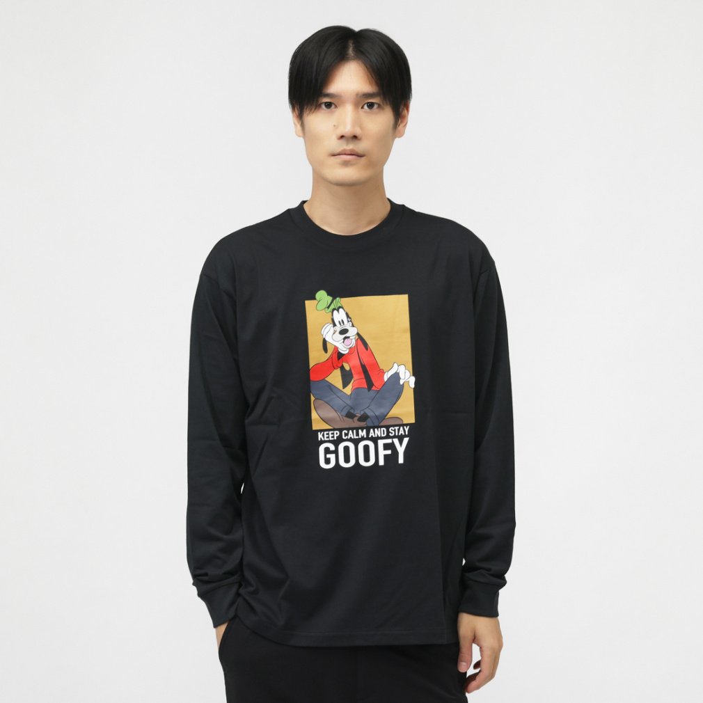 ディズニー メンズ 長袖 Tシャツ ロングTシャツ グーフィー TRDN