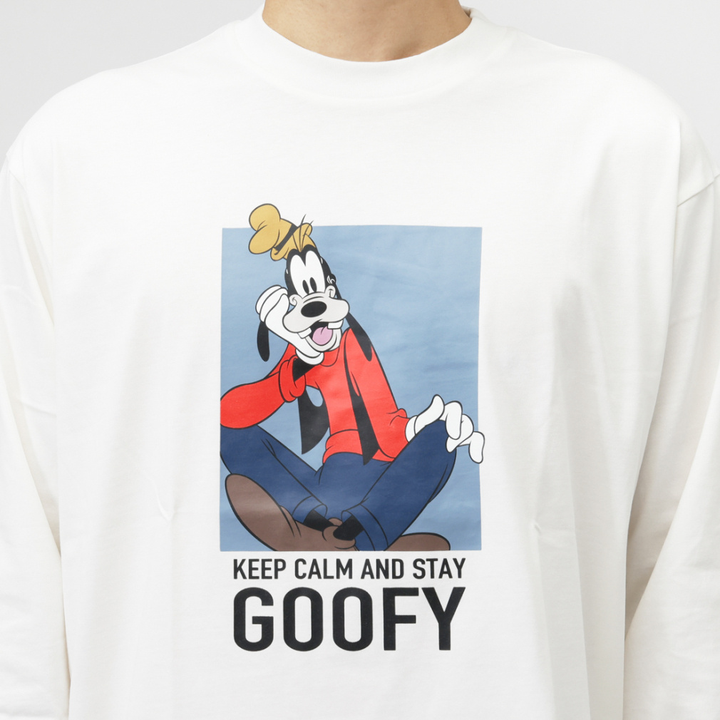 ディズニー メンズ 長袖 Tシャツ ロングTシャツ グーフィー TRDN