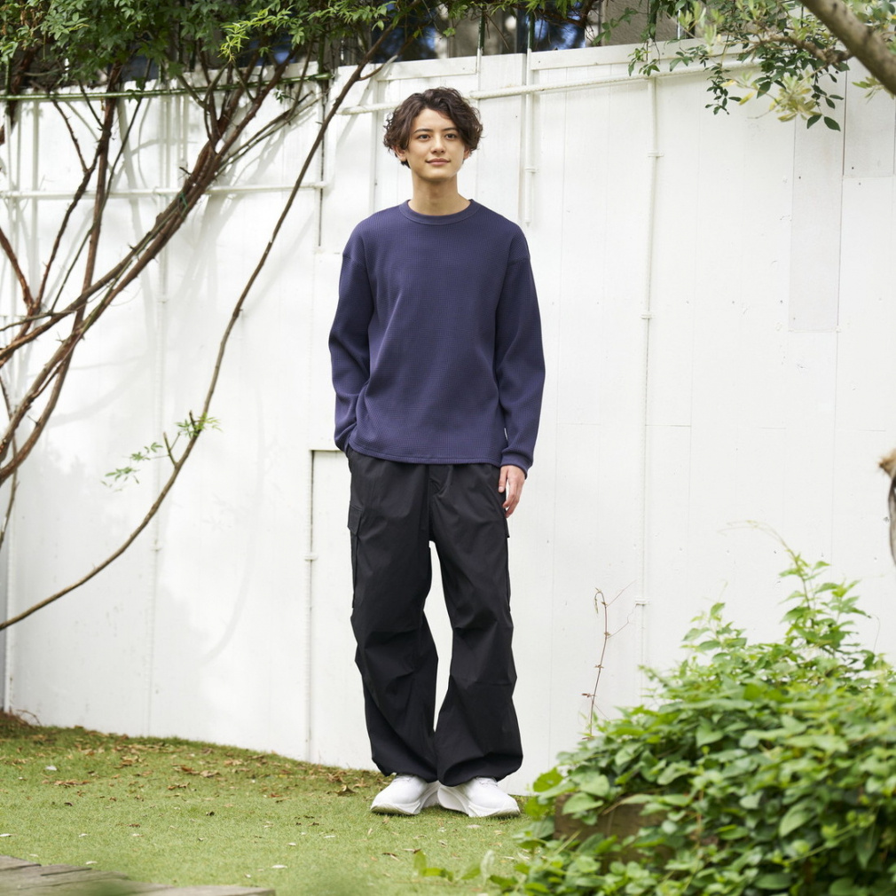 ティゴラ メンズ 長袖 Tシャツ ワッフルロングTシャツ TR-9C1625TL