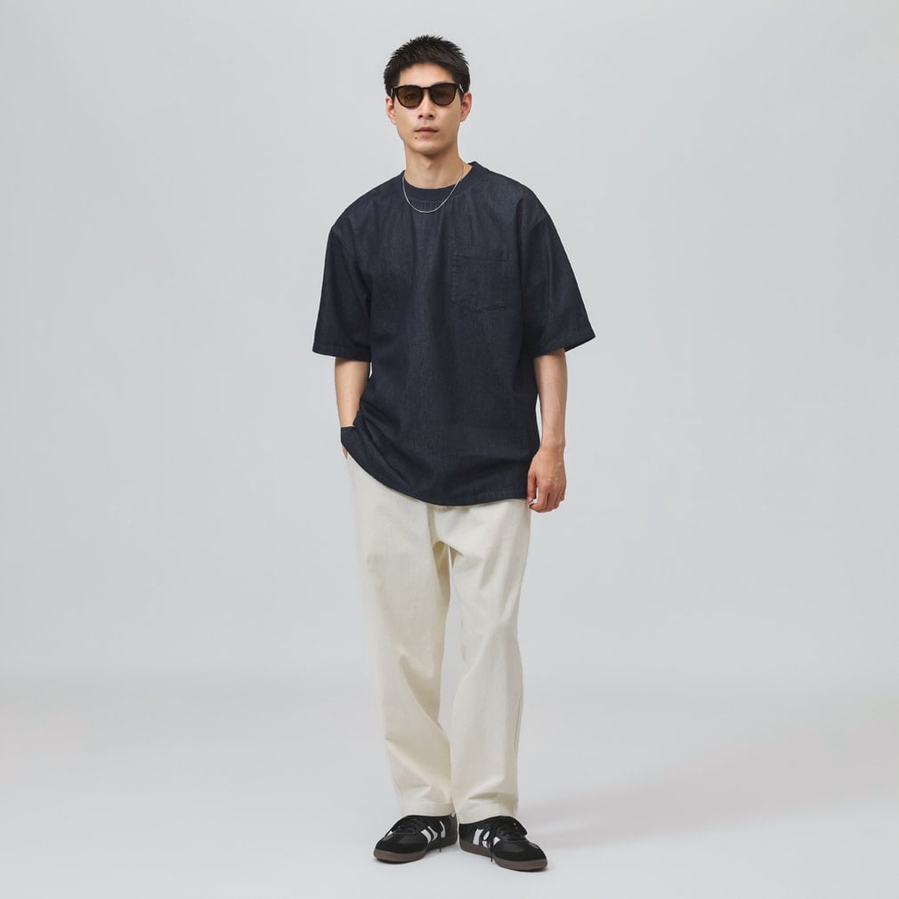 ティゴラ メンズ ロングパンツ デニムワイドパンツ CORDURA使用 TR