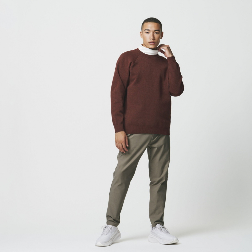 ティゴラ メンズ ロングパンツ 裏起毛テーパードパンツ TR-9C1825LP