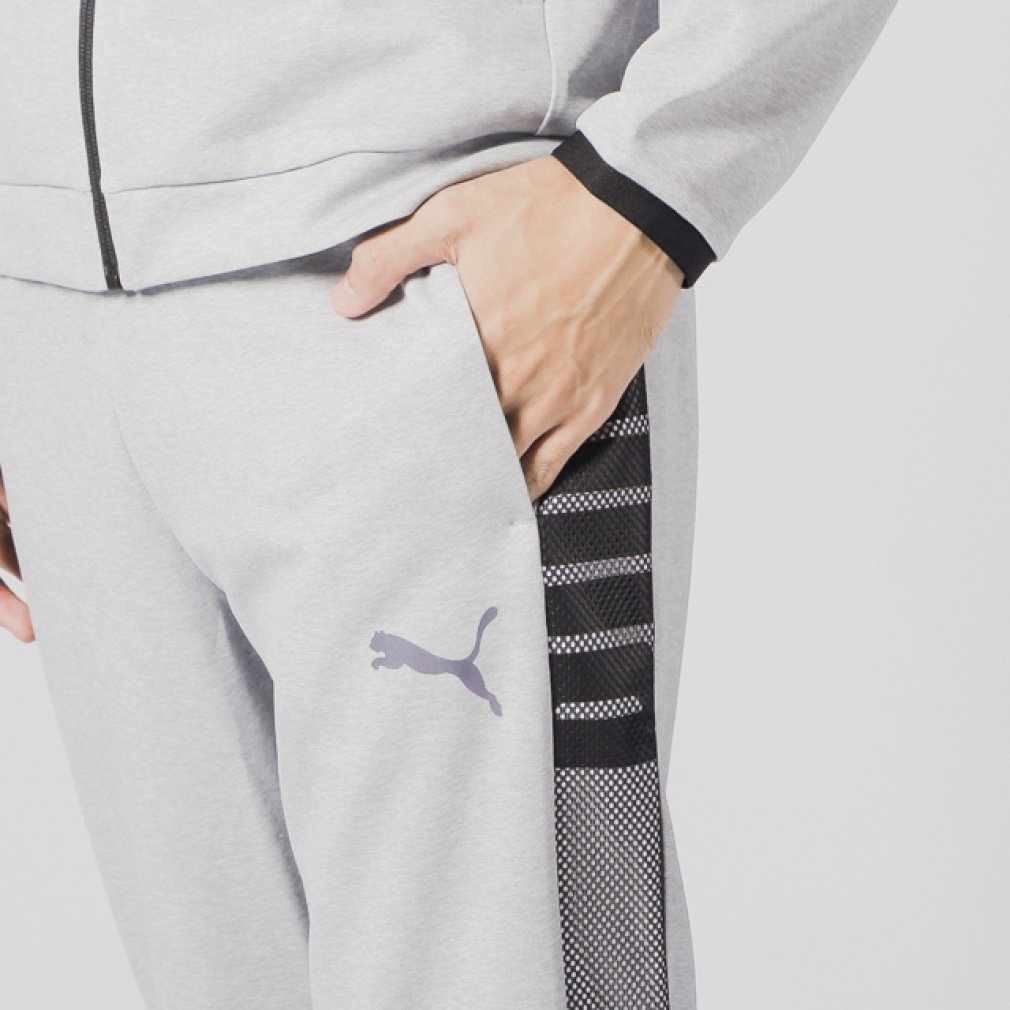 PUMA 長袖ジャージ パンツセット XL グレー/ホワイト PUMA 長袖ジャージ パンツセット XL グレー/ホワイト