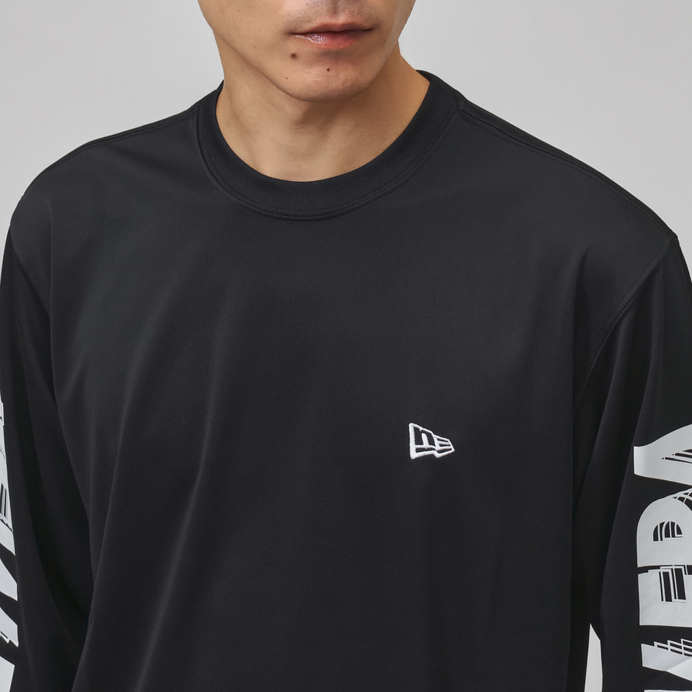 ニューエラ メンズ 長袖 機能 Tシャツ PA LS TC TEE SLEEVE LOGO BLK