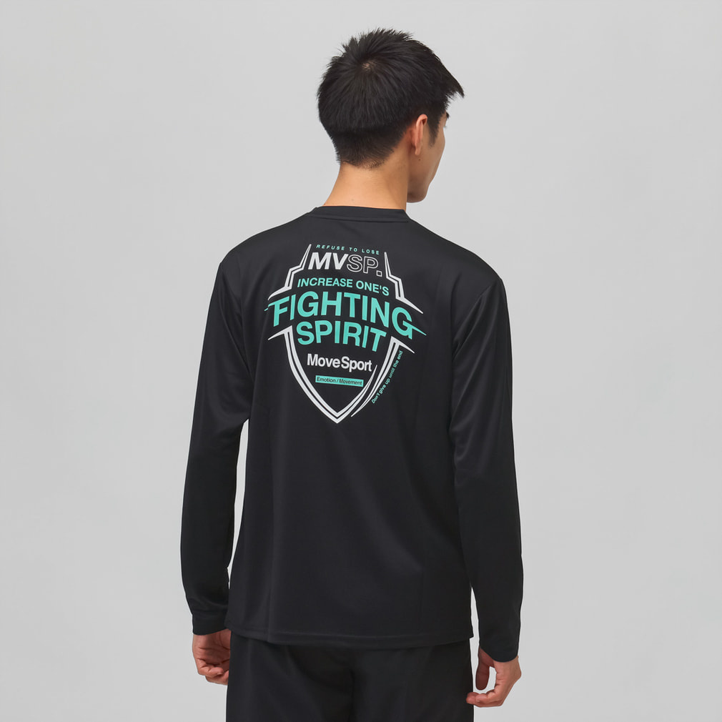 ムーブスポーツ メンズ 長袖 機能 Tシャツ メッセージTシャツ