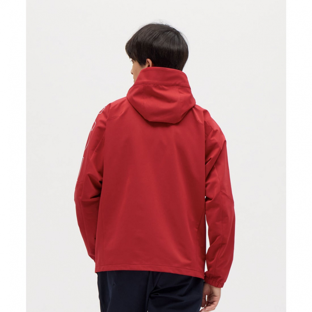 【新品未使用】ARBN 防水フード付きジャケット ネイビー/赤 デサント メンズ クロスジャケット 【ACTIVE SUITS】HEATNAVI ソフト