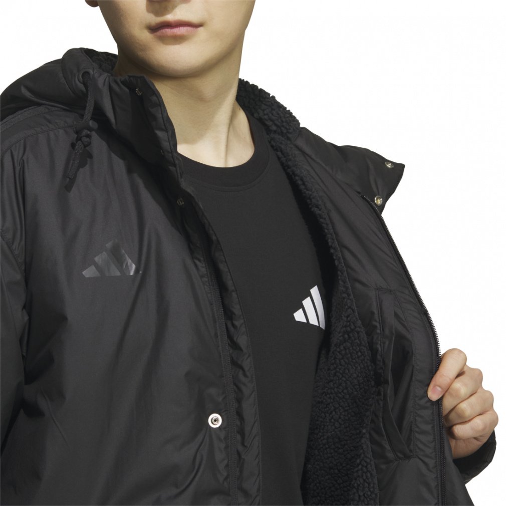 アディダス メンズ ベンチコート スリーストライプス ルーズフィット