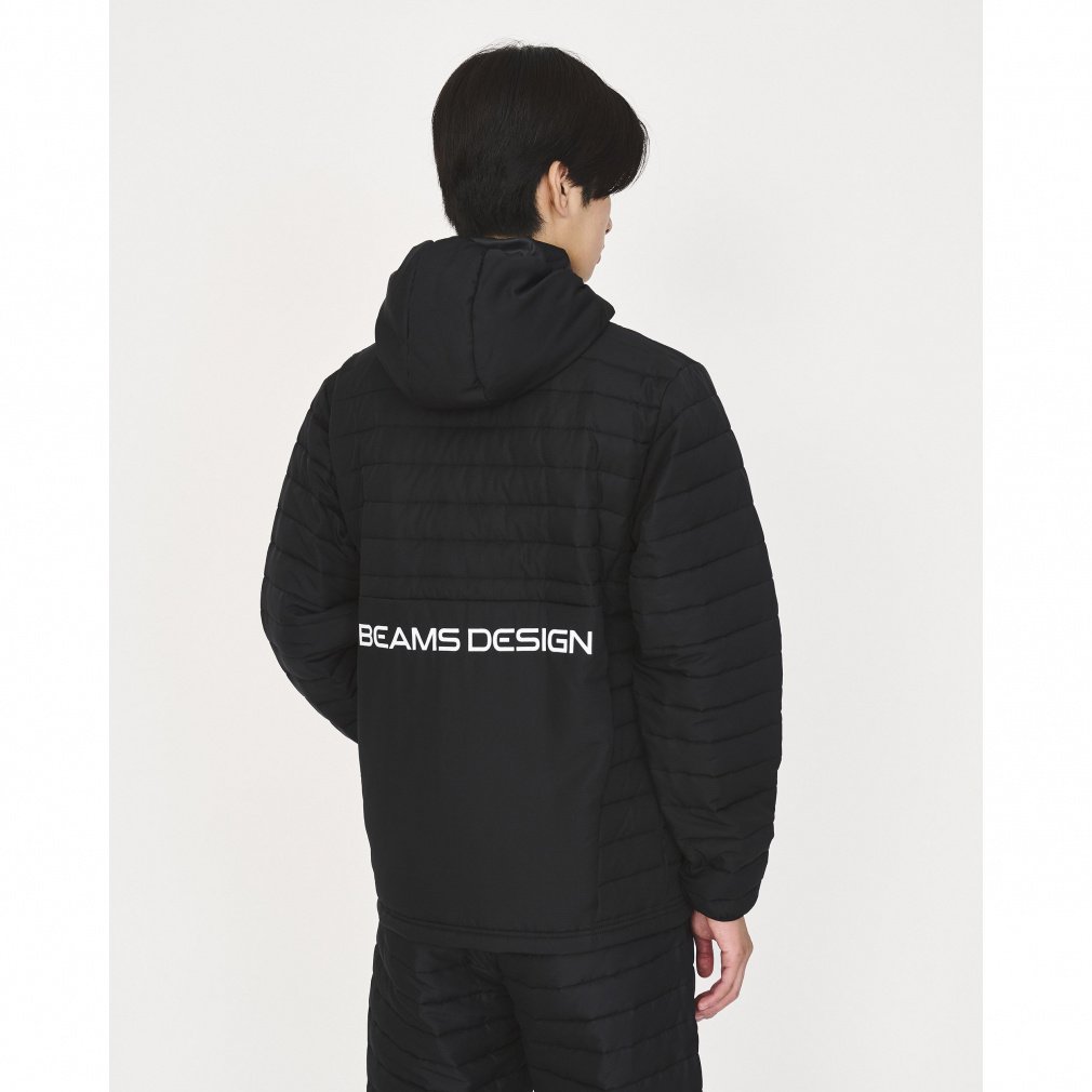 BEAMS DESIGN フード付きジャケット 黒 TIGORA by BEAMS DESIGN メンズ 中綿ジャケット 中綿ジャケット TRBM