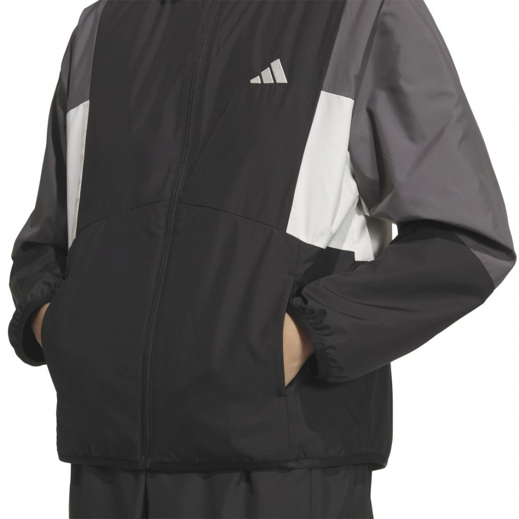 ゆんゆん　adidas アウター ゆんさん専用】アディダス L ナイロンジャケット フードポケット