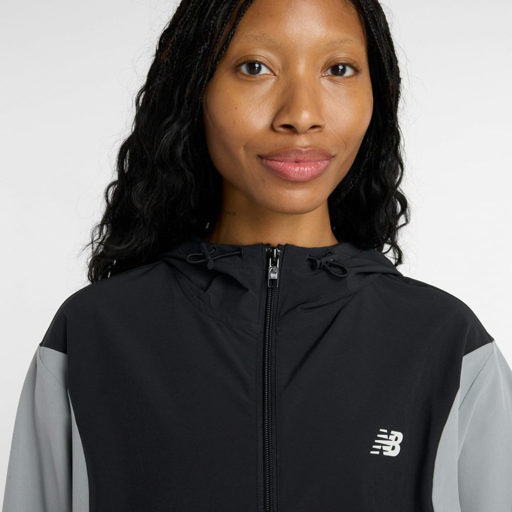 ニューバランス レディース クロスジャケット ウーブンフーデッド