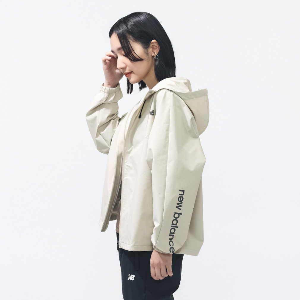 new balance フード付きジャケット Mサイズ ベージュ ニューバランス New Balance メンズ ウインドジャケット ウーブン