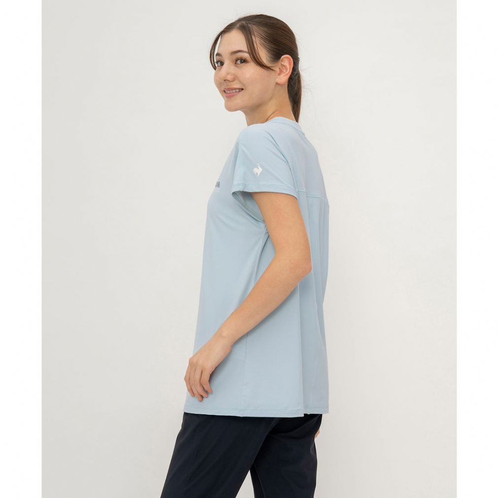 【LANVIN SPORT】接触冷感　フレンチスリーブシャツ　白　ゴルフ　36 接触冷感】アイスタッチクイックドライアンダーウエアフレンチ