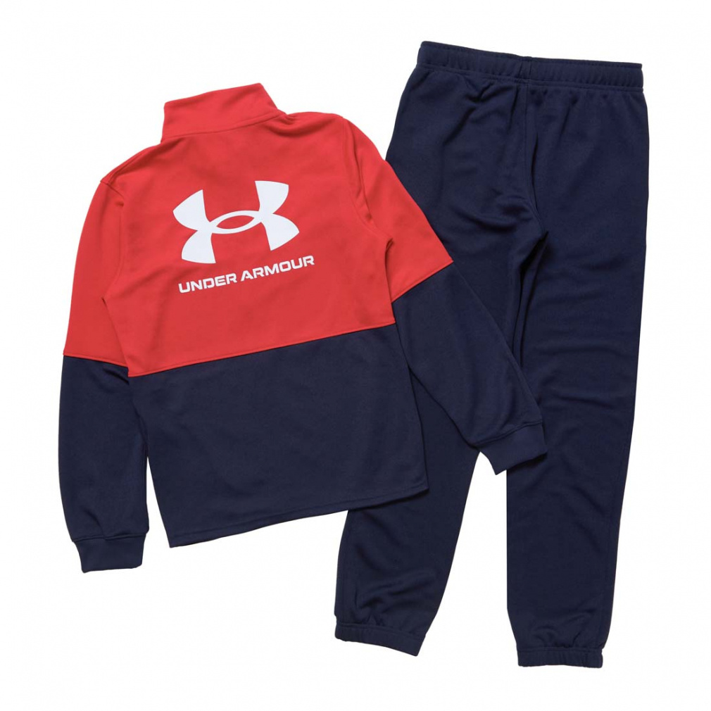 UNDER ARMORアンダーアーマー セットアップジャージ LG ブラック レッド MTR2317 2318 アンダーアーマー UNDER ARMOUR ジュニア ジャージ上下セット UA KNIT