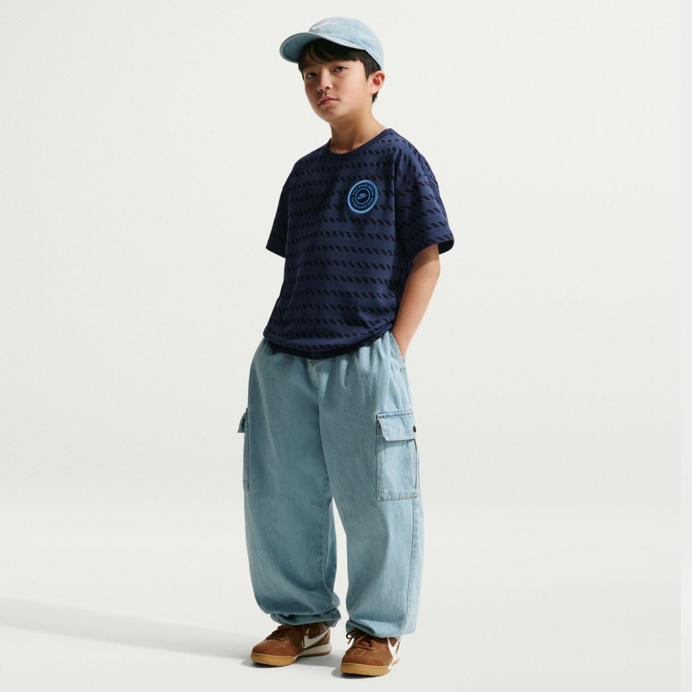 ナイキ ジュニア キッズ 子供 半袖 シャツ YTH NSW M90 HAZ ストライプ