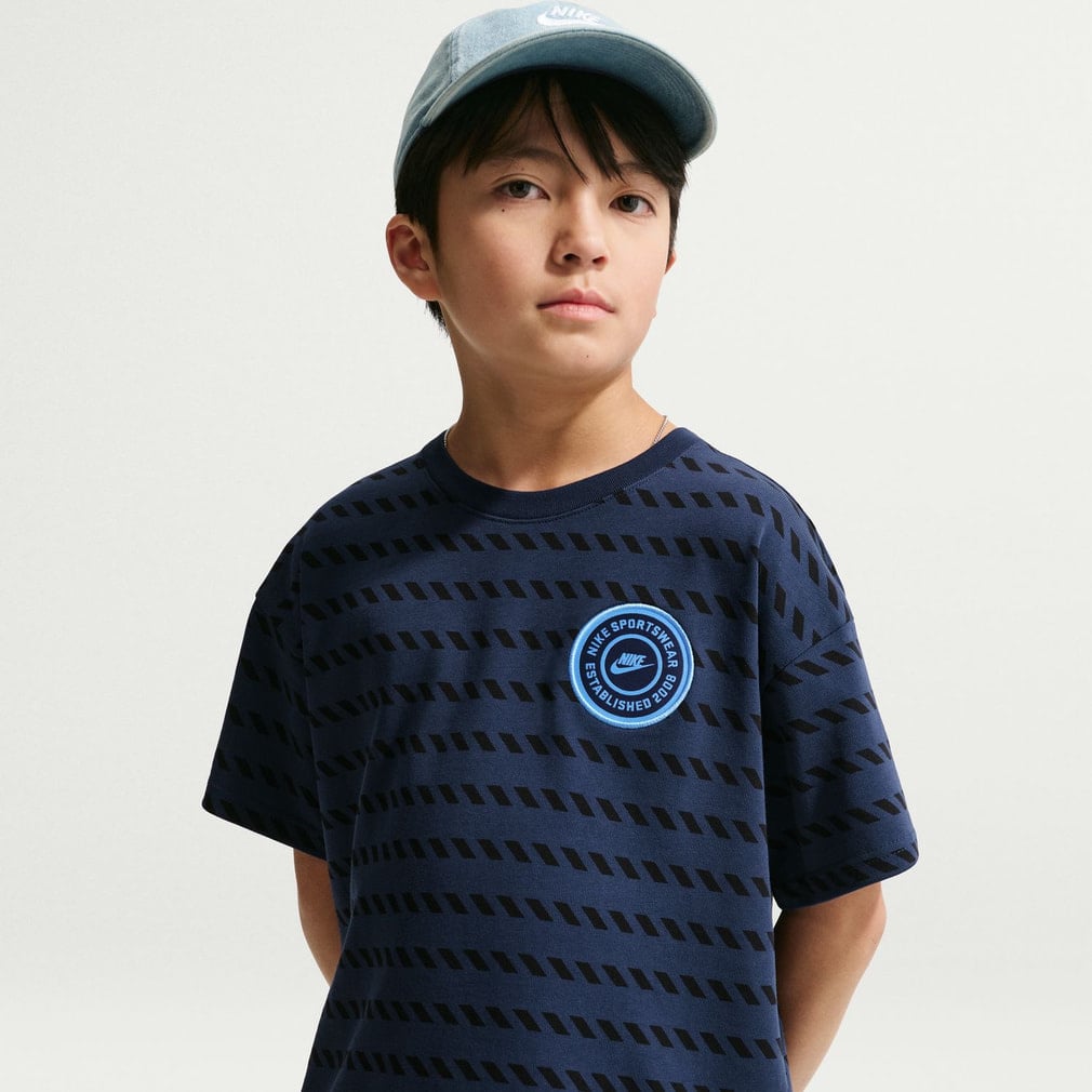 ナイキ ジュニア キッズ 子供 半袖 シャツ YTH NSW M90 HAZ ストライプ