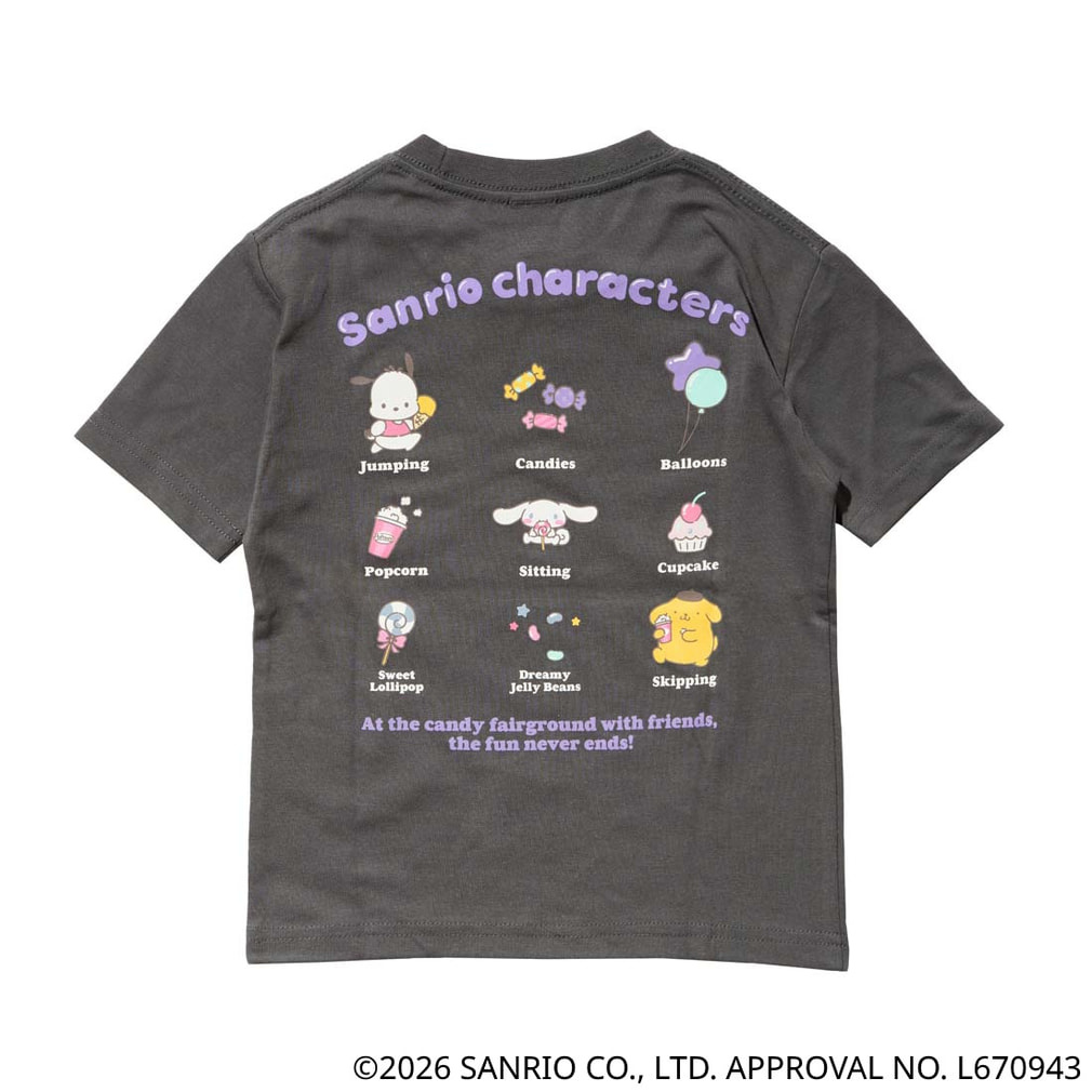 子供用キャラクターTシャツ ジュニア キッズ 子供 半袖 シャツ サンリオキャラクターズ バック