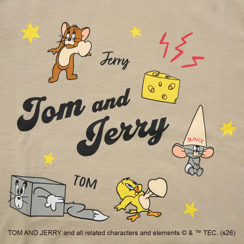 ジュニア キッズ 子供 半袖 シャツ Tom and Jerry フロント