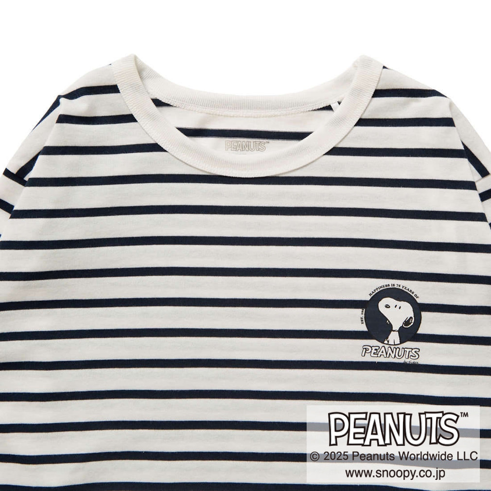 ピーナッツ スヌーピー ジュニア キッズ 子供 長袖 Tシャツ ボーダー